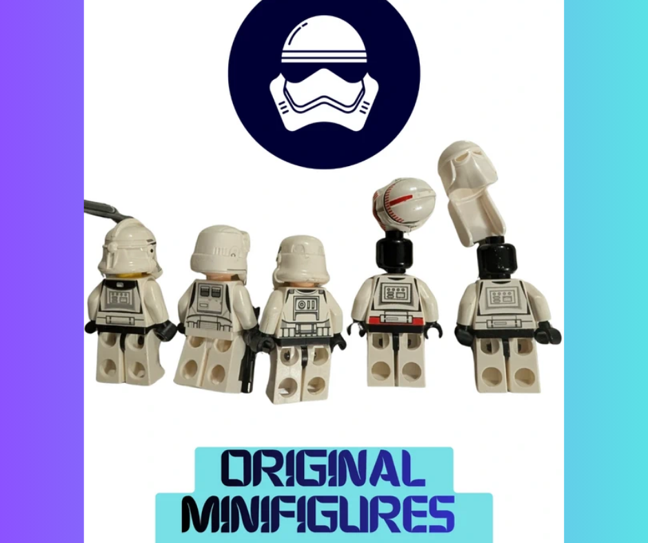 Star Wars LEGO Minifigure Lot – Imperial Pilot Hover Tank, 327th Clone Trooper Phase 2, Shock Trooper Red, Clone Trooper, Snow Trooper