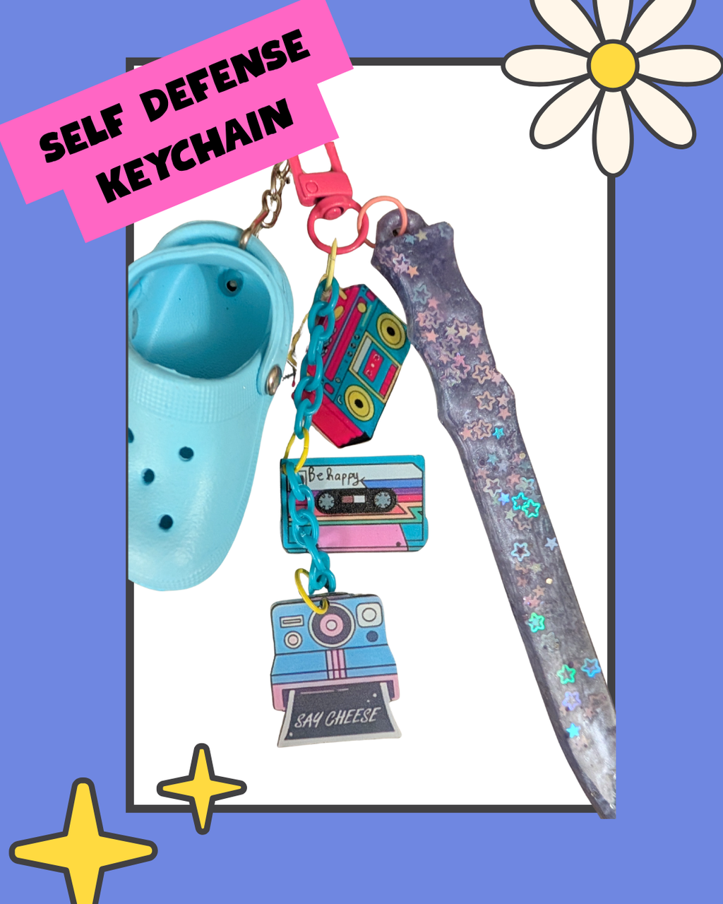 Retro Style Self Defense Keychain Set