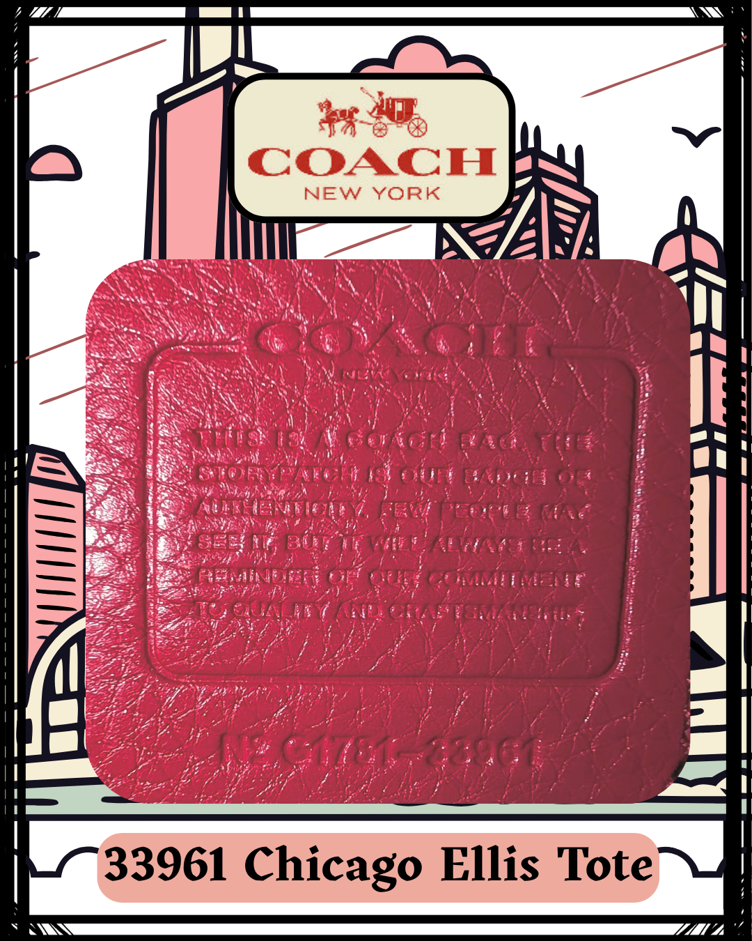 Vintage Coach 33961 Chicago Ellis Tote – Red Pebbled Leather