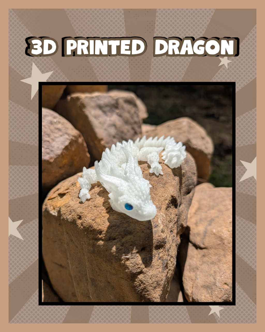3D Printed White Dragon