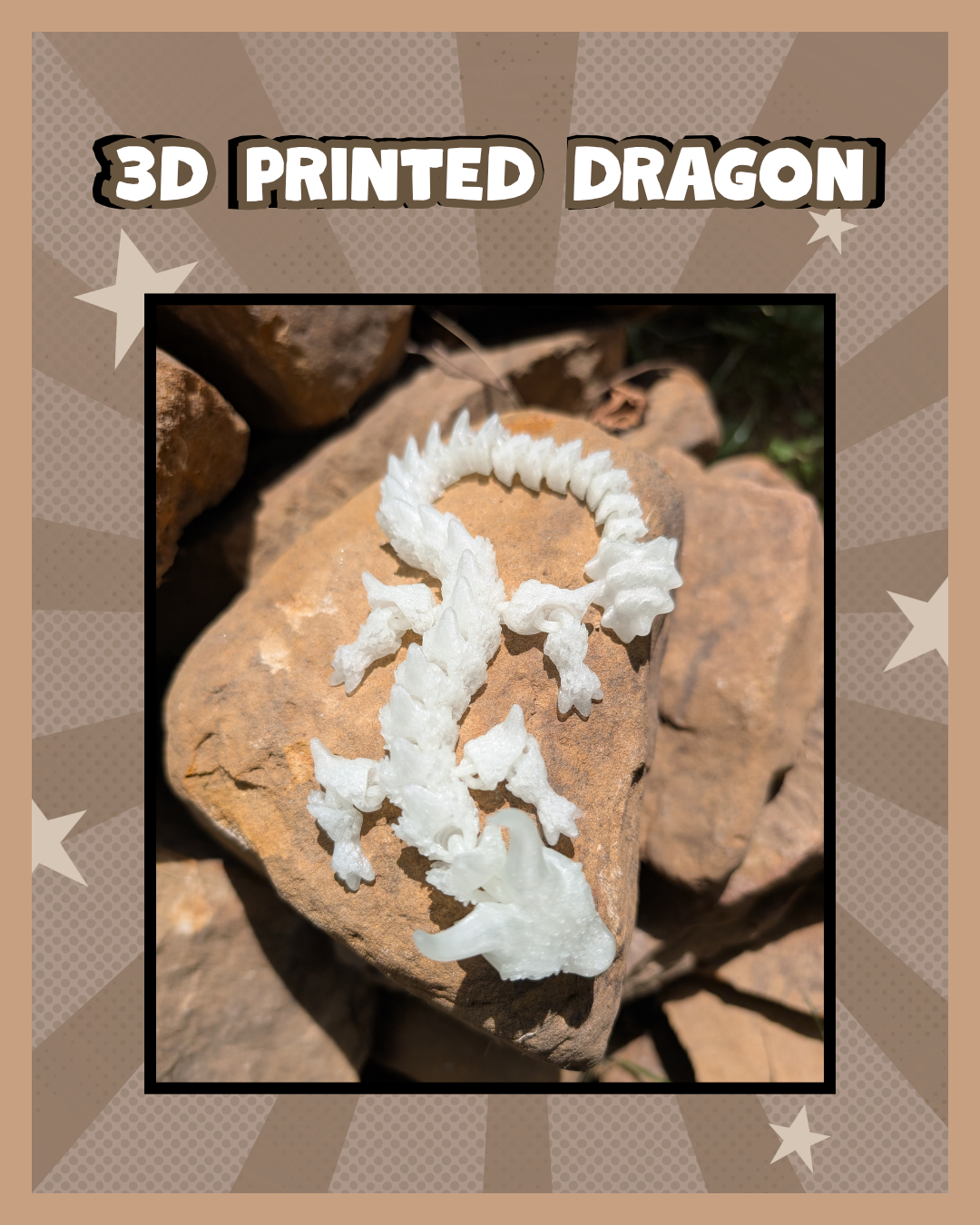 3D Printed White Dragon