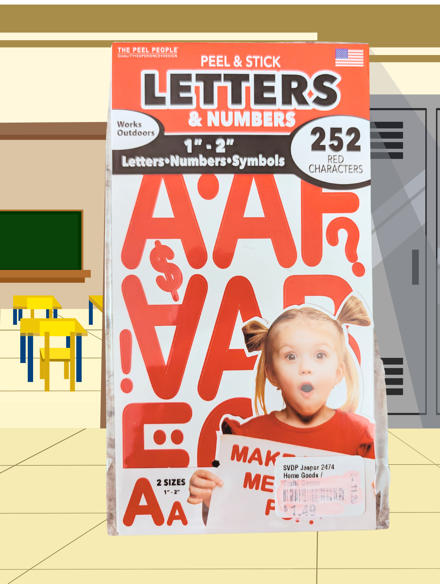Red Sparkle Peel & Stick Letters – 252‑Piece Set