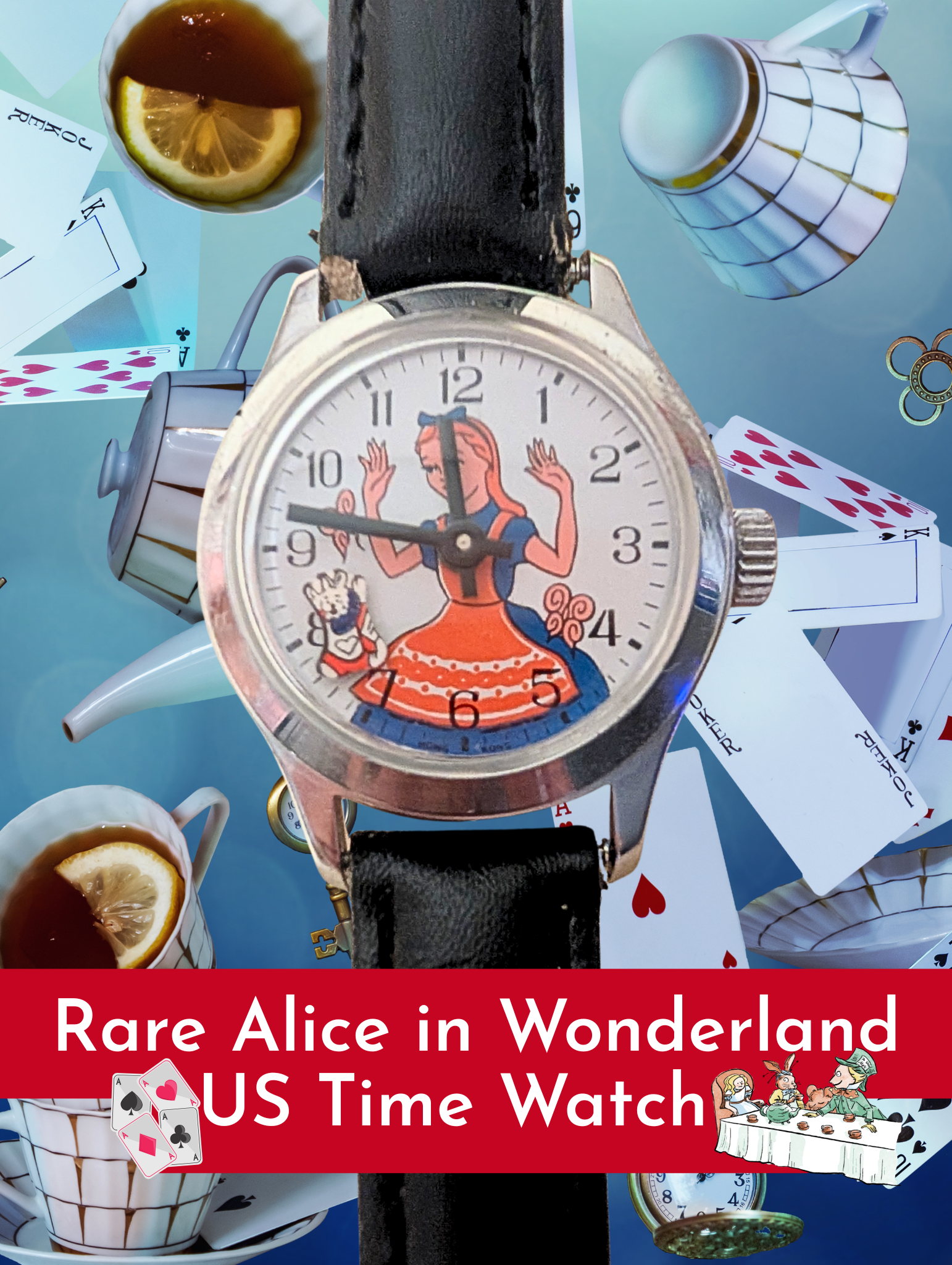 Rare 1950's Alice in Wonderland U.S. Time Watch – Collector’s Edition