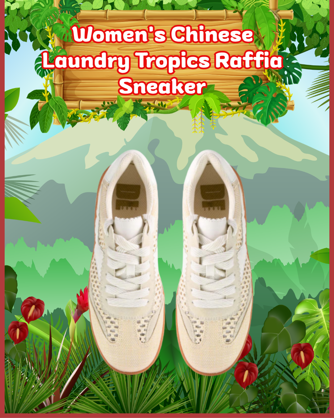 Women's Chinese Laundry Tropics Raffia Sneaker – Size 8, New in Box