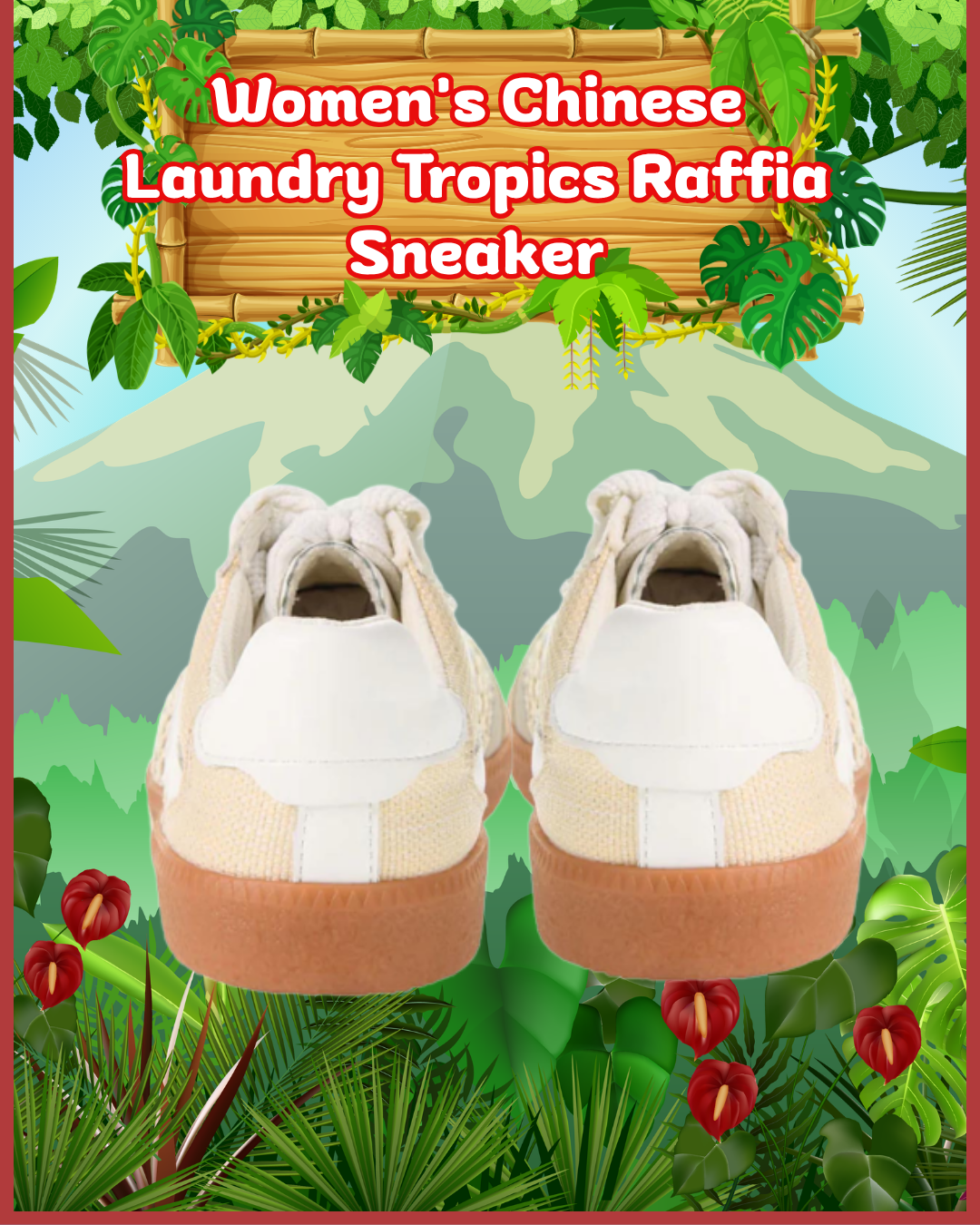 Women's Chinese Laundry Tropics Raffia Sneaker – Size 8, New in Box