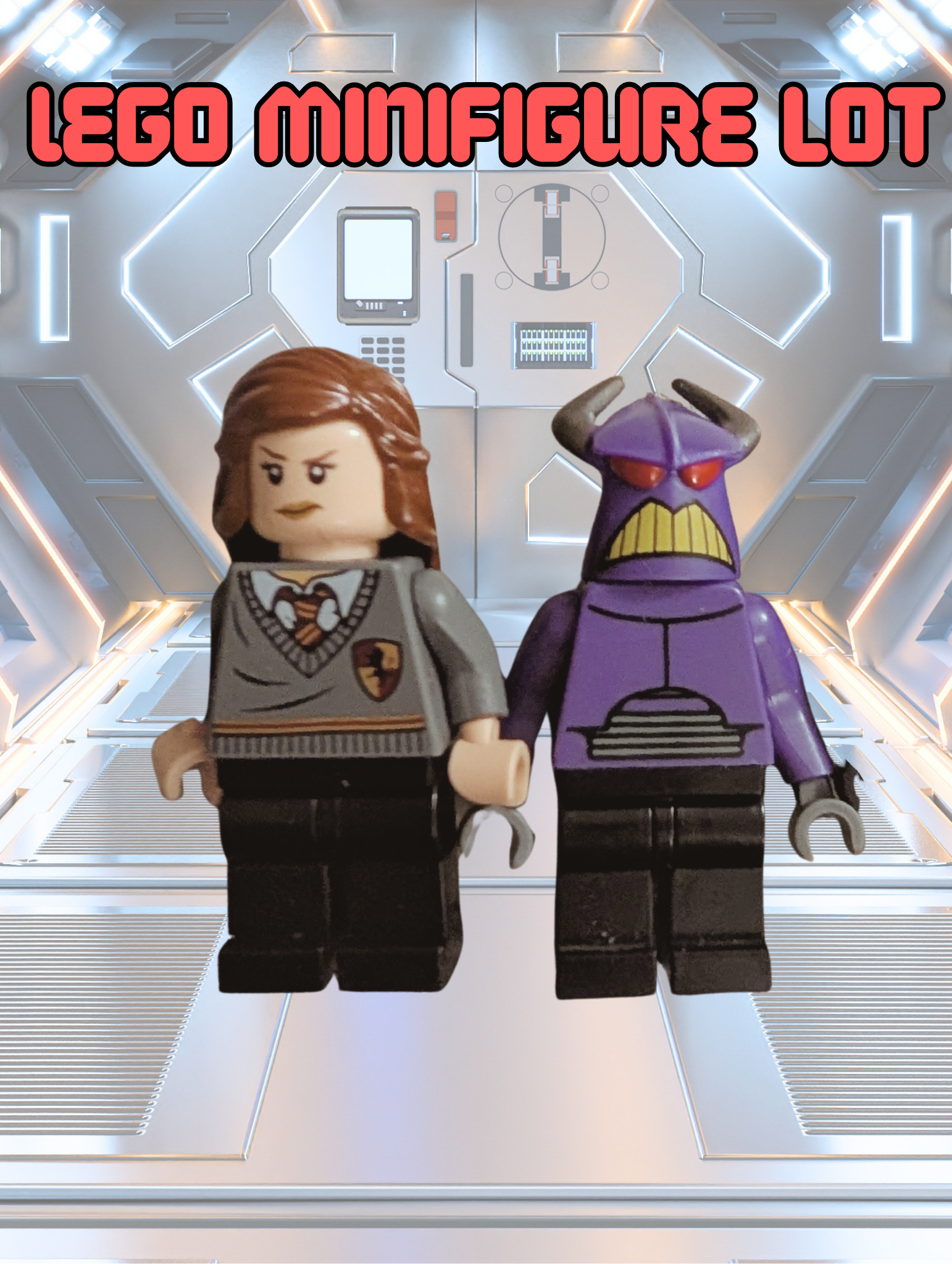 LEGO Collector Minifigure Lot – Emperor Zurg (2010), Darth Vader 1999, Hermione Granger, Iron Man Trophy – Authentic Mixed Theme Set