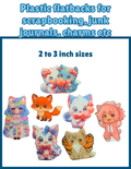 Plastic Flatbacks for Scrapbooking, Junk Journals, Charms – 2 to 3 Inch