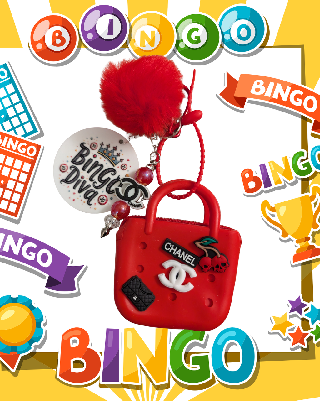 Bingo Diva Keychain Set