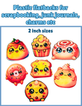 Kawaii Dessert Plastic Flatbacks for Scrapbooking, Junk Journals, Charms – 2 Inch