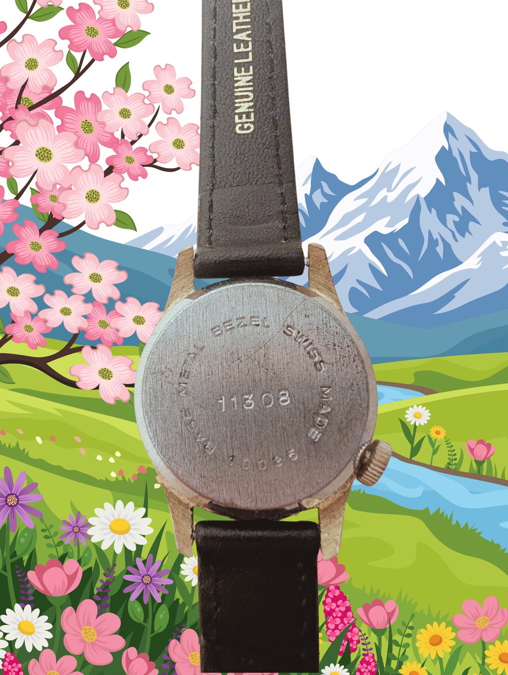 1950s U.S. Time Girl Rocking Baby Watch