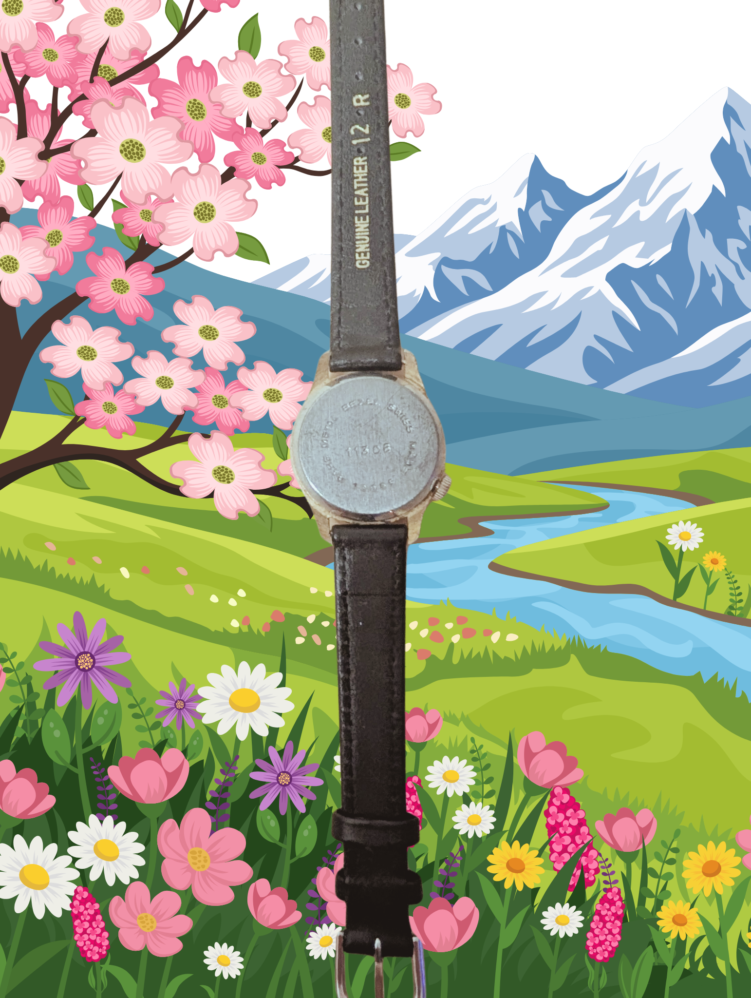 1950s U.S. Time Girl Rocking Baby Watch
