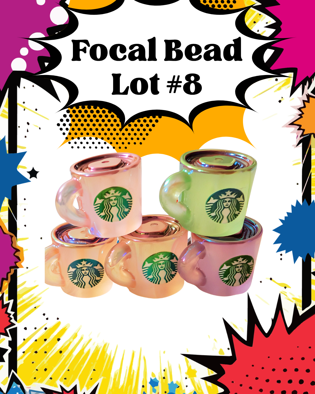Focal Bead Lot #8 – Starbucks Coffee Cup Beads (New)