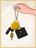 Luxe Charm Keychain – Black and Gold Edition