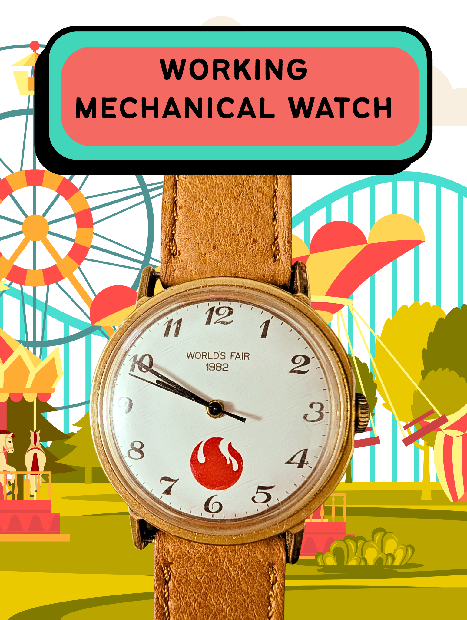 Rare 1982 World's Fair Timex Marlin Watch Mechanical