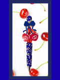 Designer Inspired Cherry Pop Pen – Blue and Red Sparkle Edition