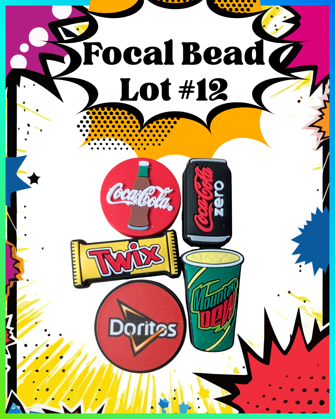 Focal Bead Lot #12 – Coca-Cola, Twix & Doritos Beads (New)