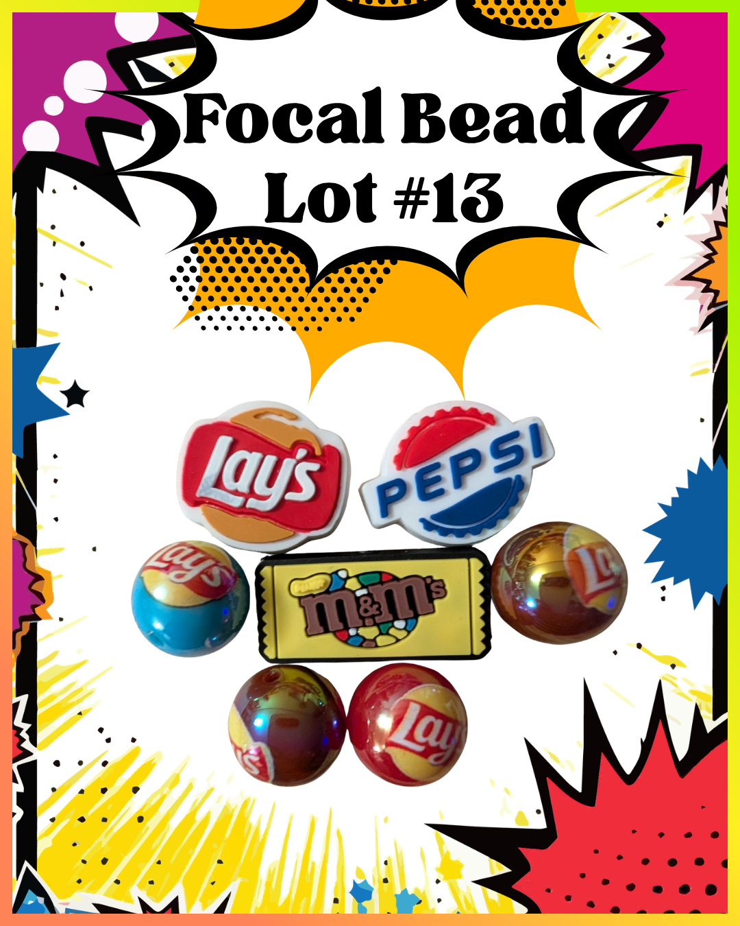 Focal Bead Lot #13 – Lay's, Pepsi & Snack Brand Beads (New)