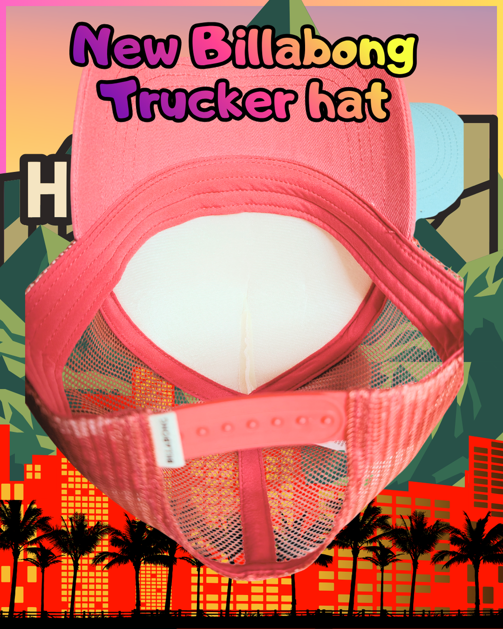 New Billabong Pink Trucker Hat