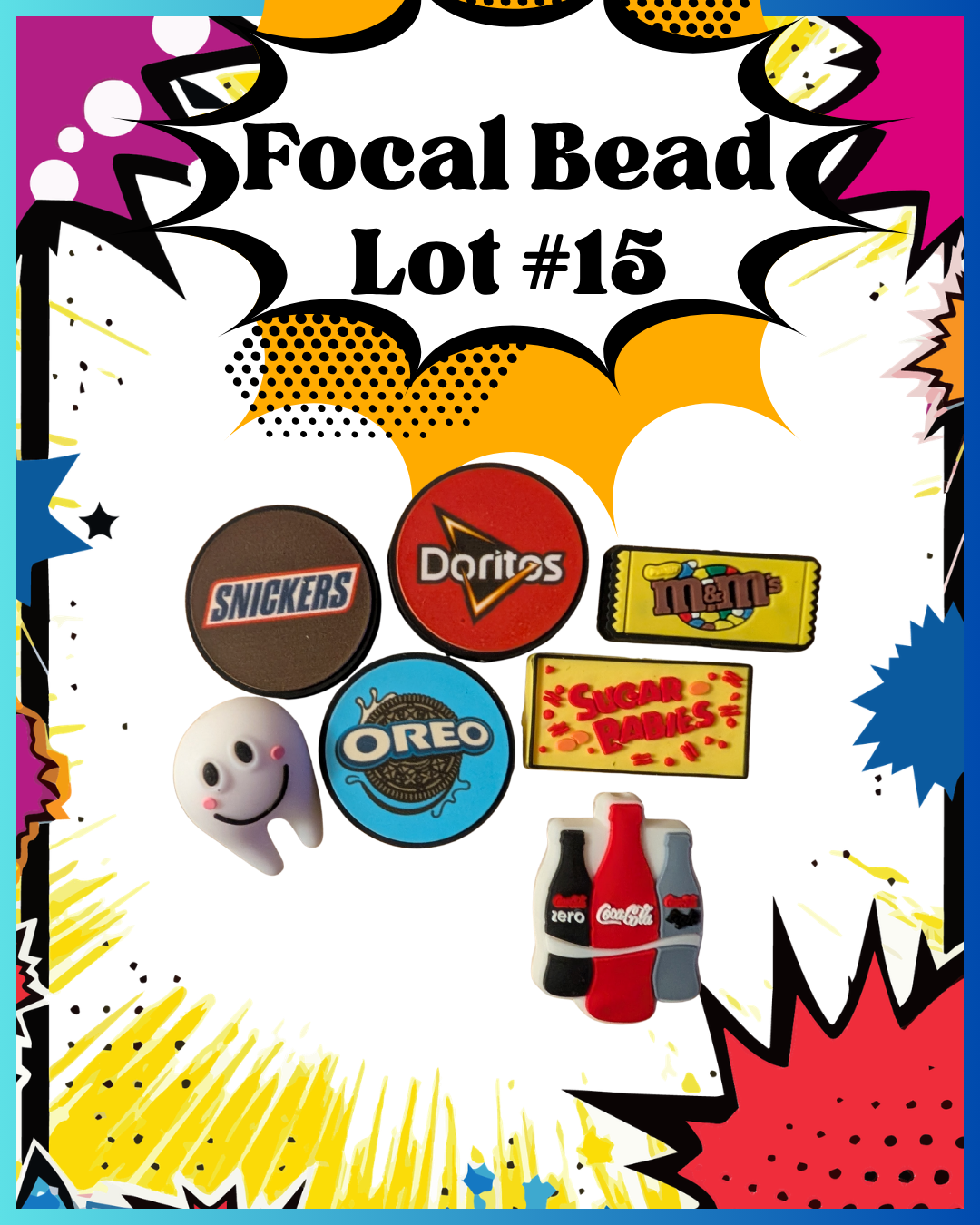 Focal Bead Lot #15 – Doritos, Oreo & Coca-Cola Beads (New)