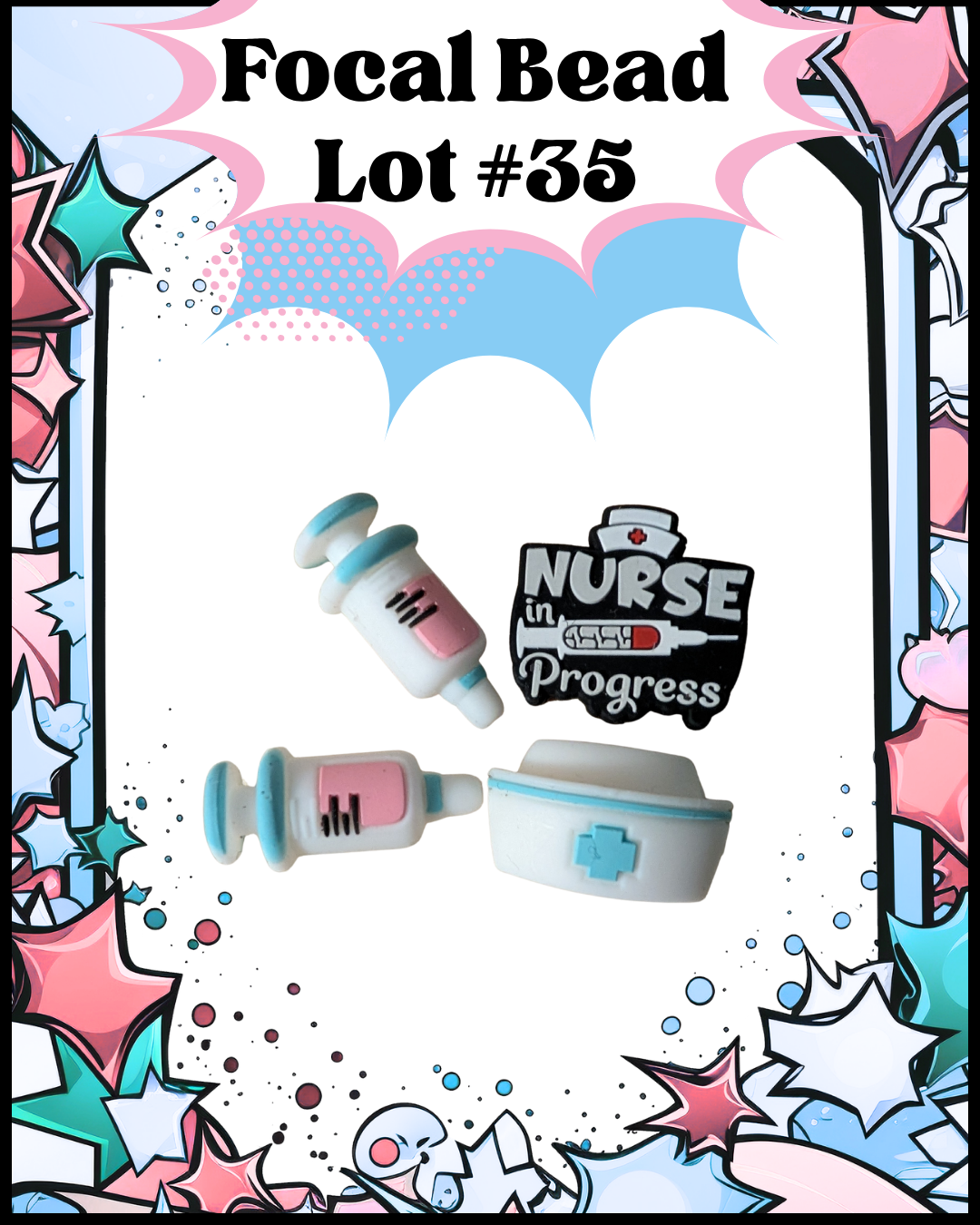 Nurse Theme Focal Bead Lot #35