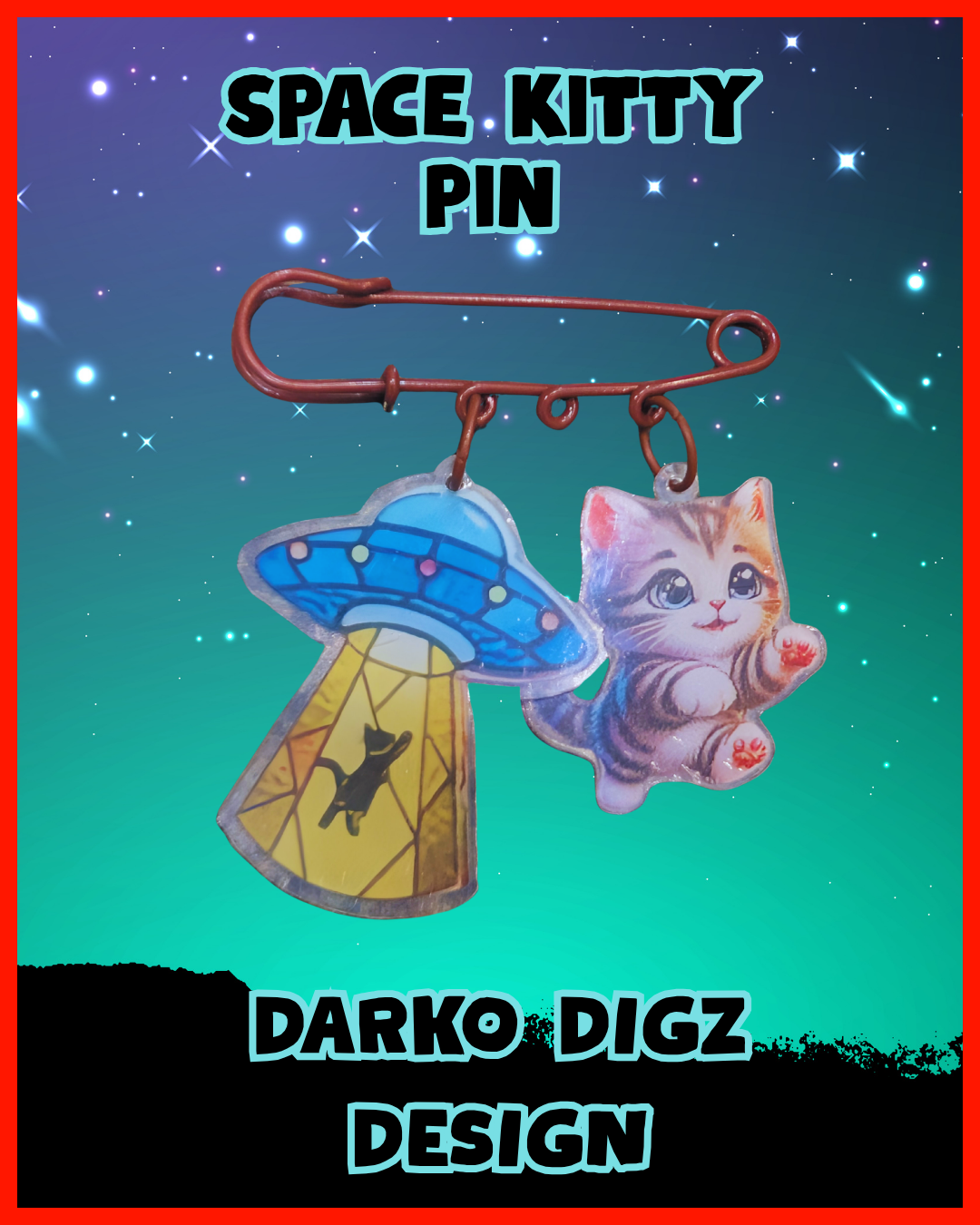 Space Kitty Pin – Darko Digz Design