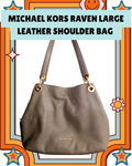 Authentic Michael Kors Raven Large Leather Shoulder Bag (Pre-Owned)