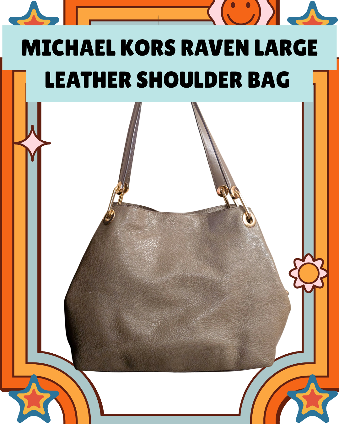 Authentic Michael Kors Raven Large Leather Shoulder Bag (Pre-Owned)