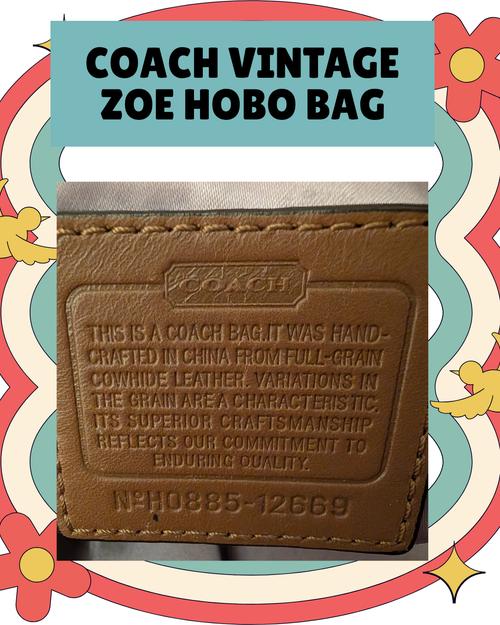 Authentic Coach Vintage Zoe Hobo Bag (Pre-Owned)