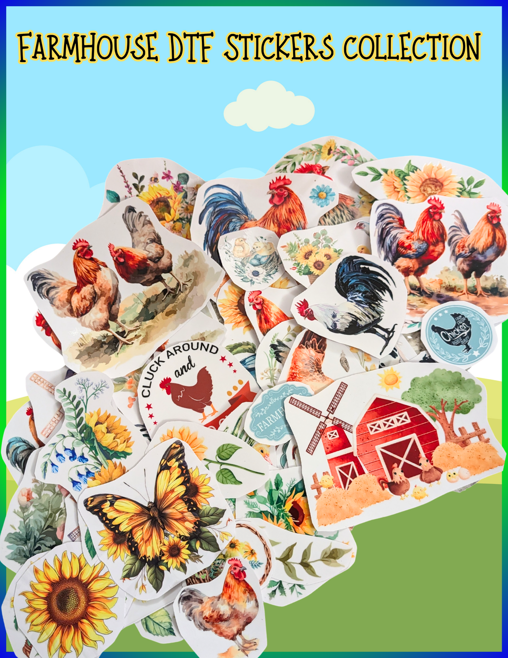 Farmhouse DTF Stickers Collection