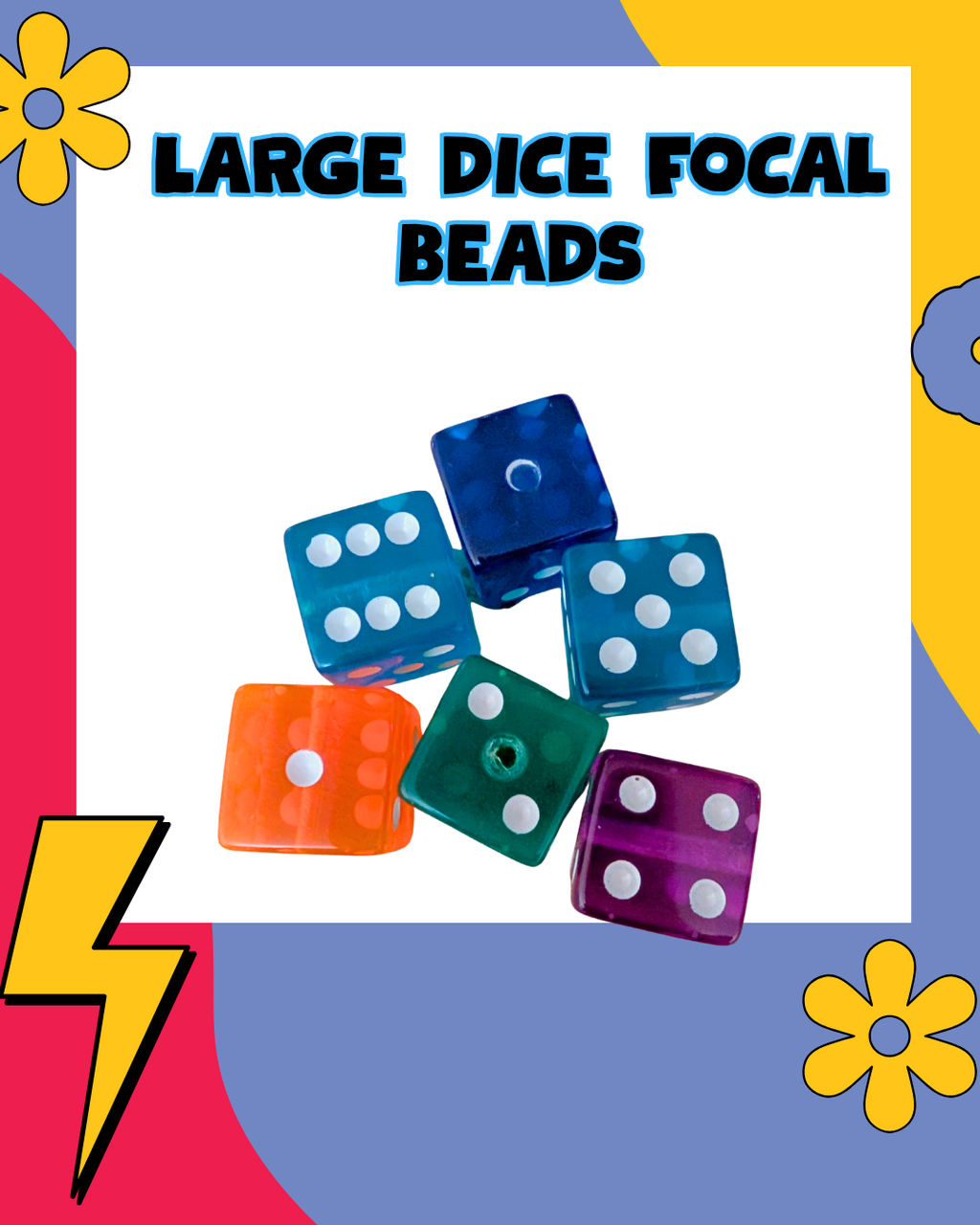 Large Dice Focal Beads