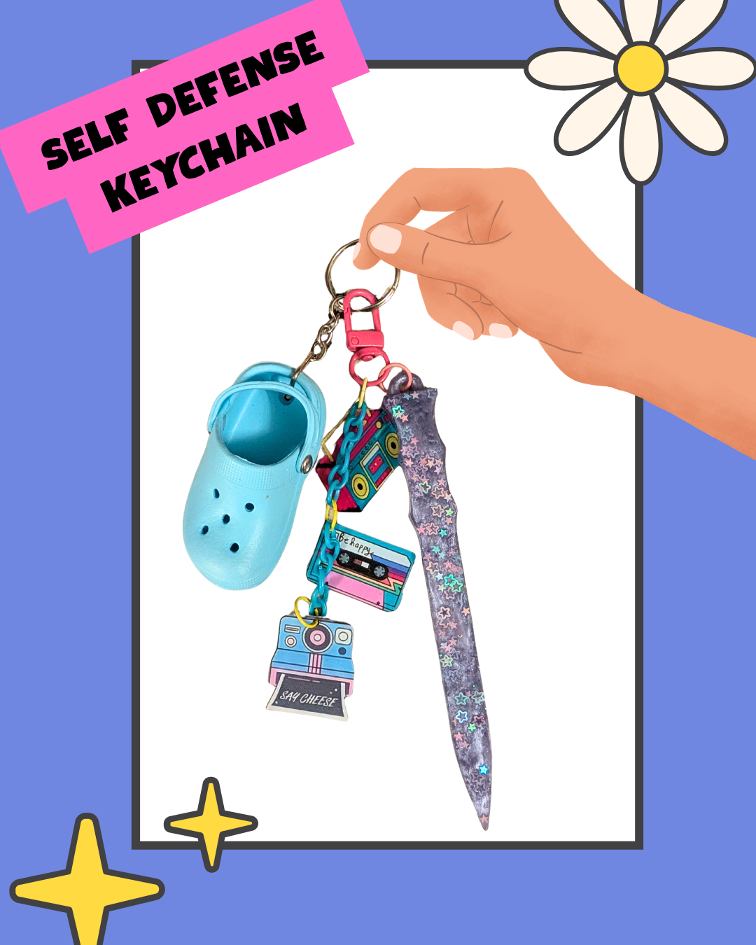 Retro Style Self Defense Keychain Set