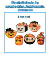 Kawaii Food Plastic Flatbacks for Scrapbooking Junk Journals Charms 2 inch