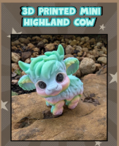 3D Printed Mini Highland Cow