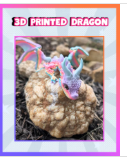 3D Printed Pastel Dragon Flexi Fidget toy